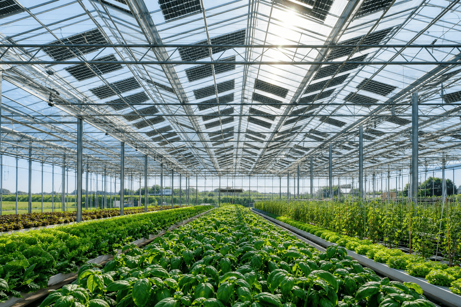 Agrivoltaic greenhouse with integrated solar energy