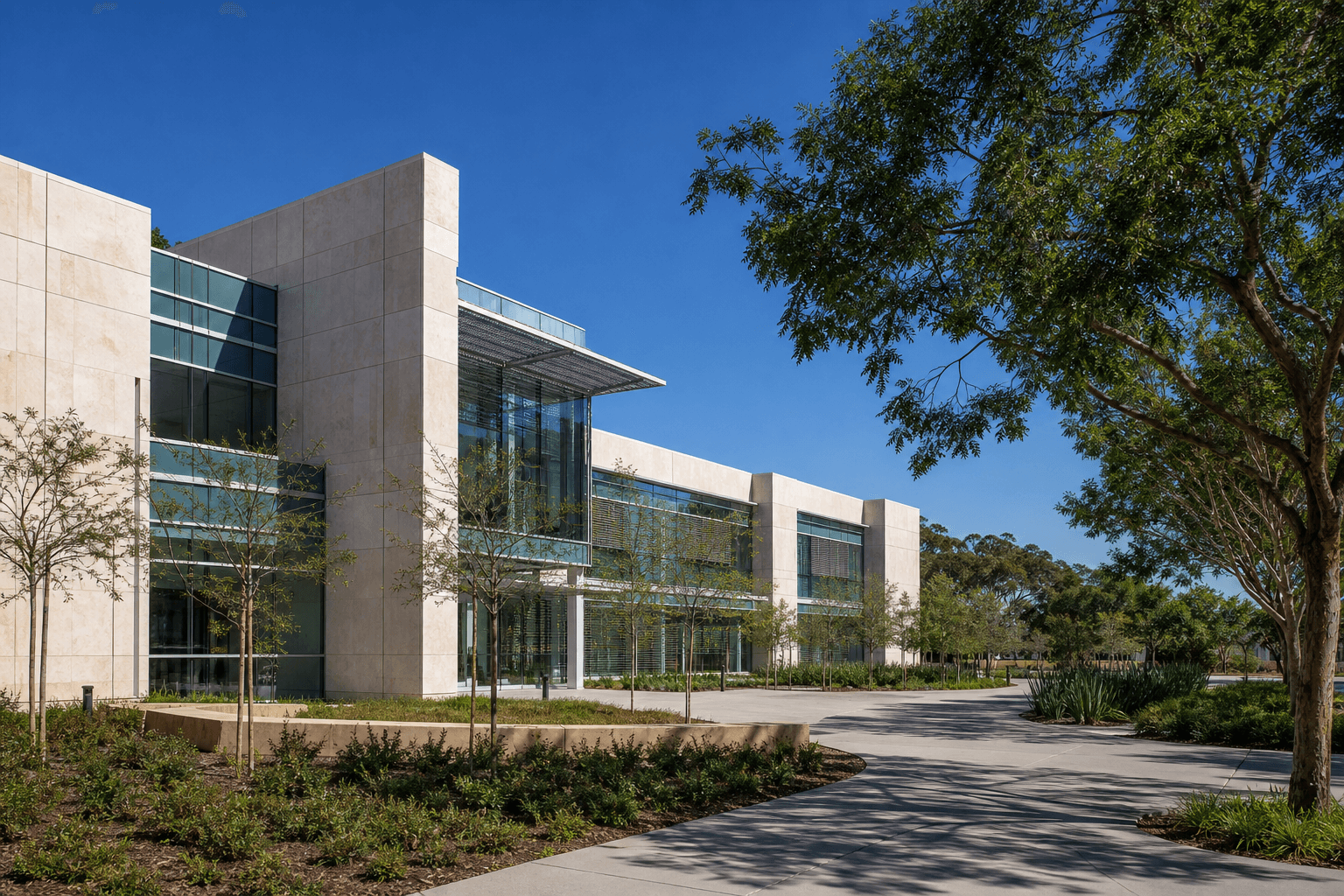 Modern research and development center building